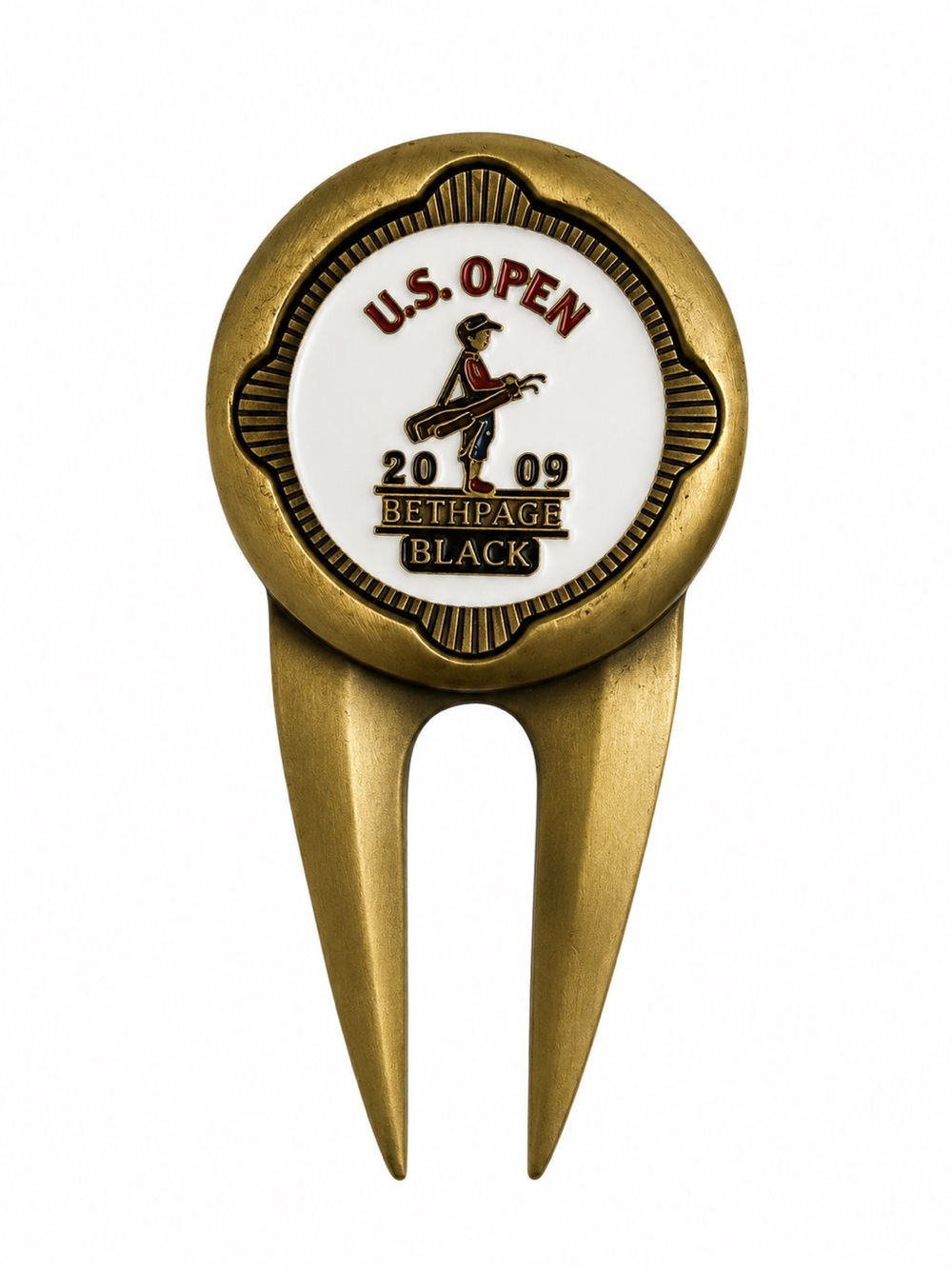 U.S. Open 2009 Bethpage Black Golf Divot Tool - Gold Tone